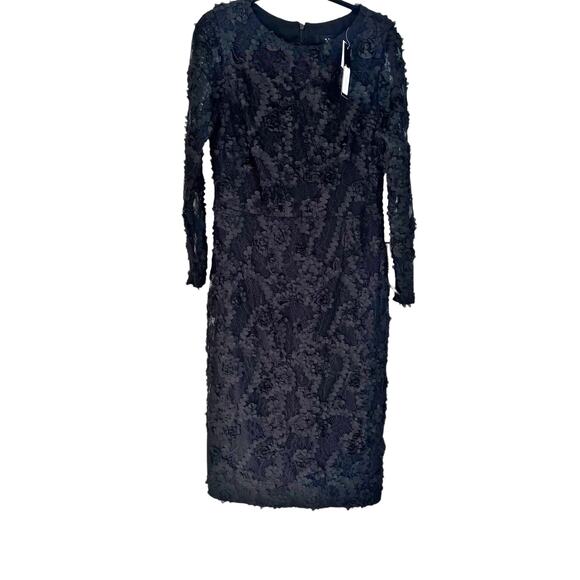 XSCAPE Women's Soutache Lace Long-Sleeve Sheath Dress Black Size 16 Plus NWT - Picture 7 of 12